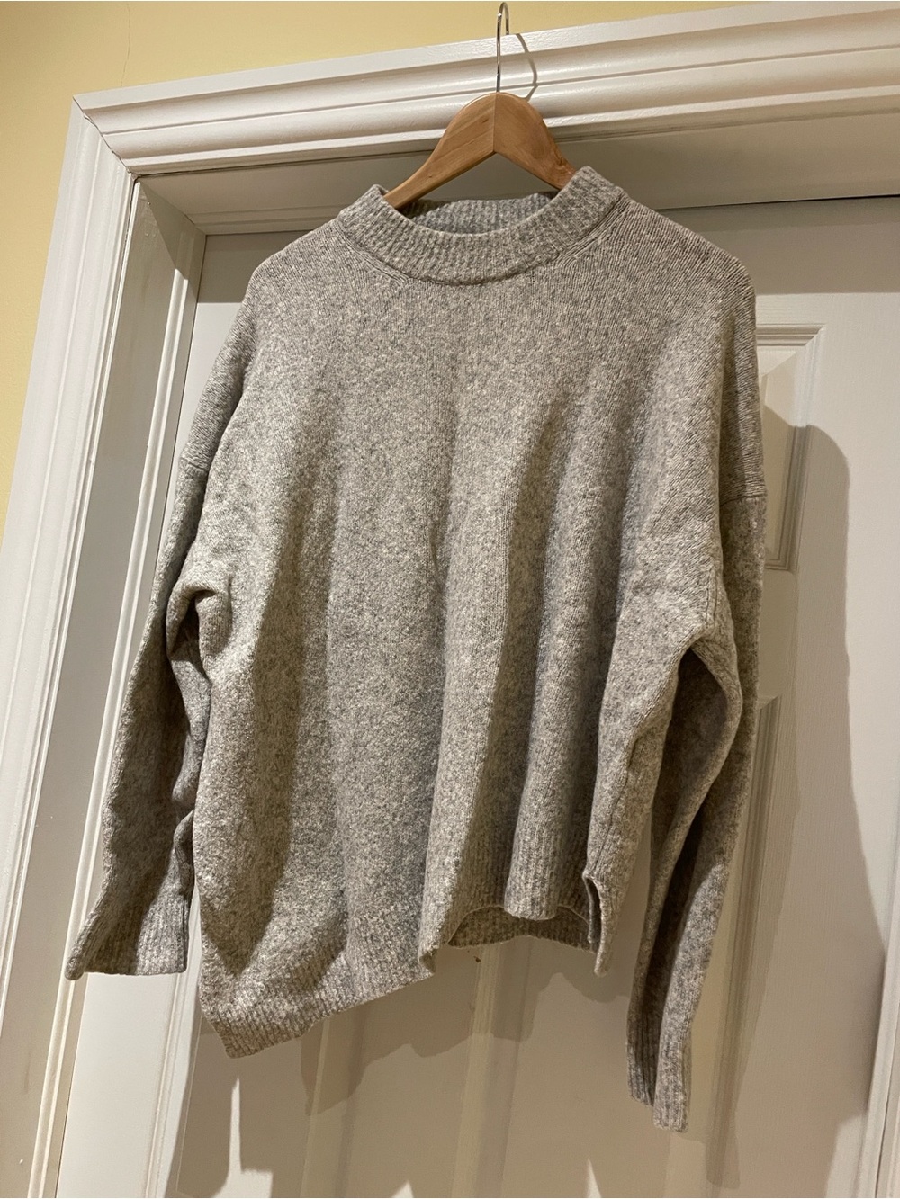 All Saints Heather Gray Crewneck Sweater Oversized Minimalist Softluxury